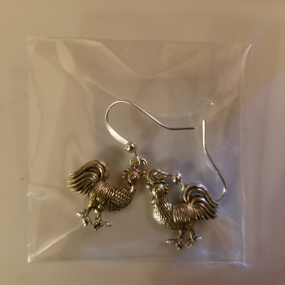 NEW Rooster Chicken Earrings - Picture 4 of 4